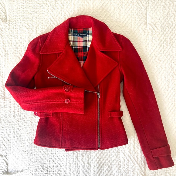 Ralph Lauren Blue Label Red Wool Jacket. Size 2. - Picture 1 of 10
